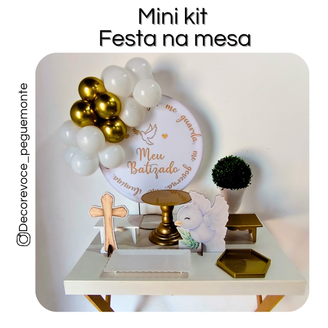 Kit Mesa Meu Batizado 2 - Decore Você Pegue & Monte