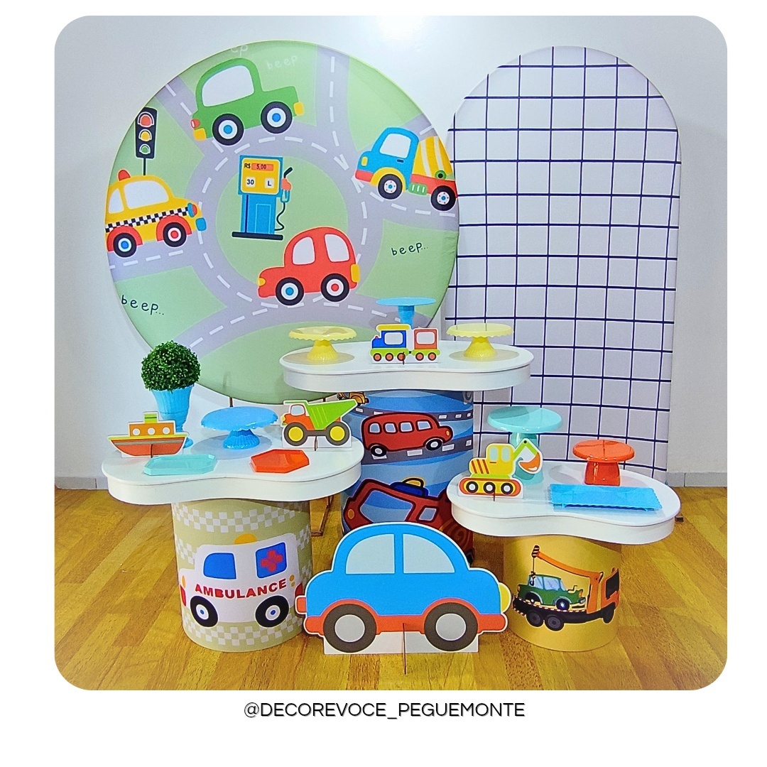 Composição Carrinhos (Meios de Transportes) - Decore Você Pegue & Monte