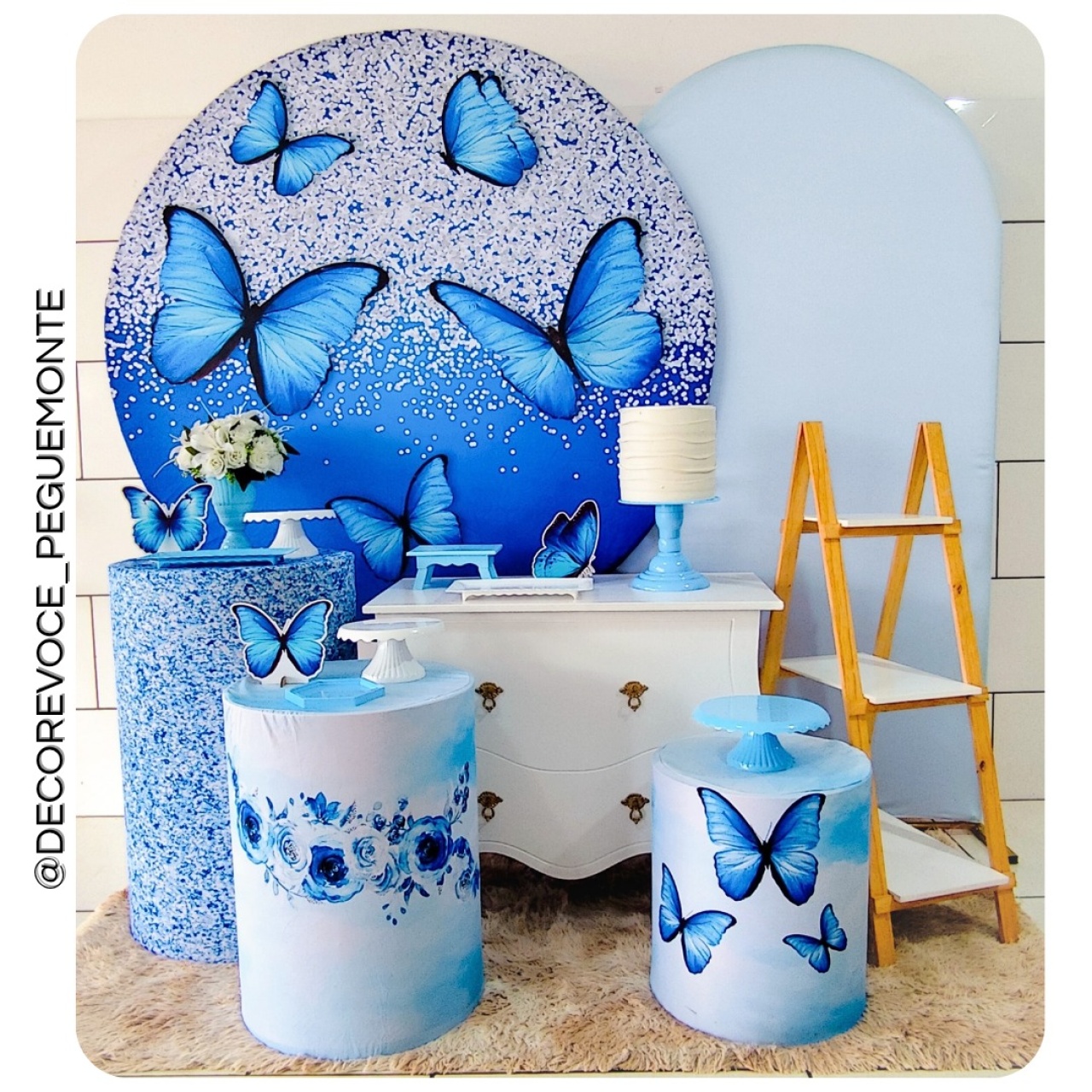 Kit Premium Borboleta Azul  - Decore Você Pegue & Monte