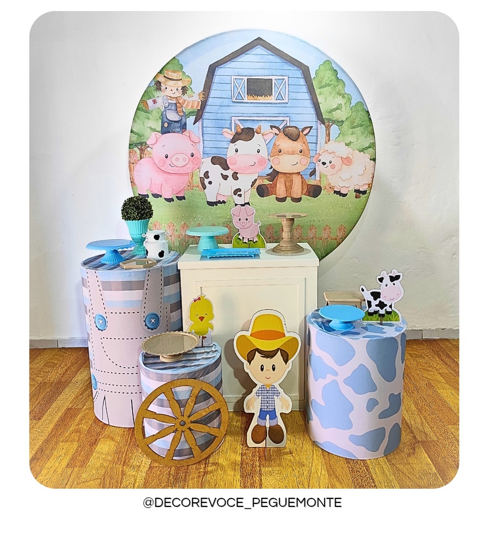 Kit Festejar Fazendinha Azul Menino - Decore Você Pegue & Monte