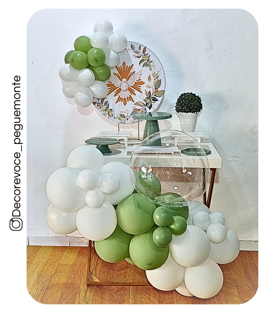 Kit Mesa Batizado 3 + Mesa + Balão - Decore Você Pegue & Monte