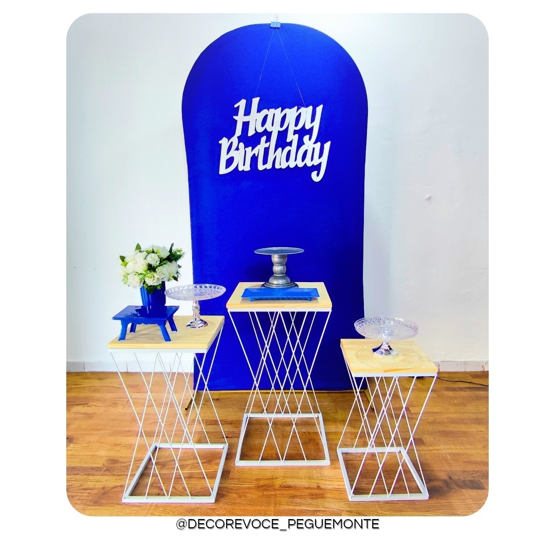 Kit Adulto Azul Royal E Prata - Decore Você Pegue & Monte