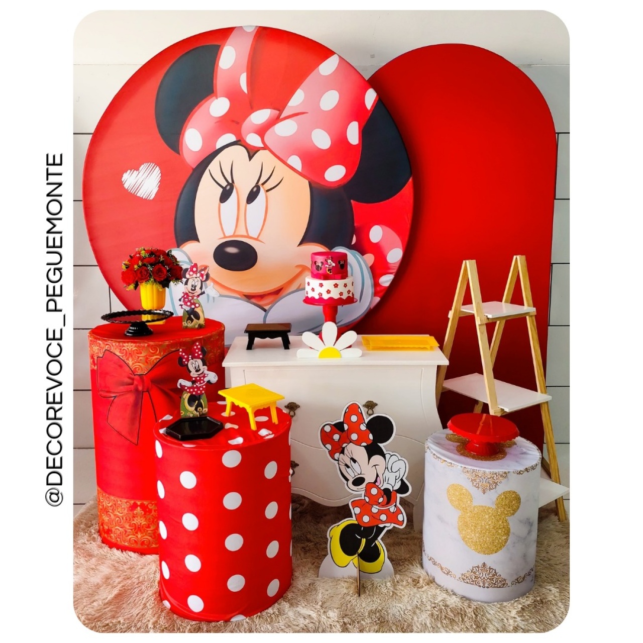 Kit Premium Minie Vermelha  - Decore Você Pegue & Monte