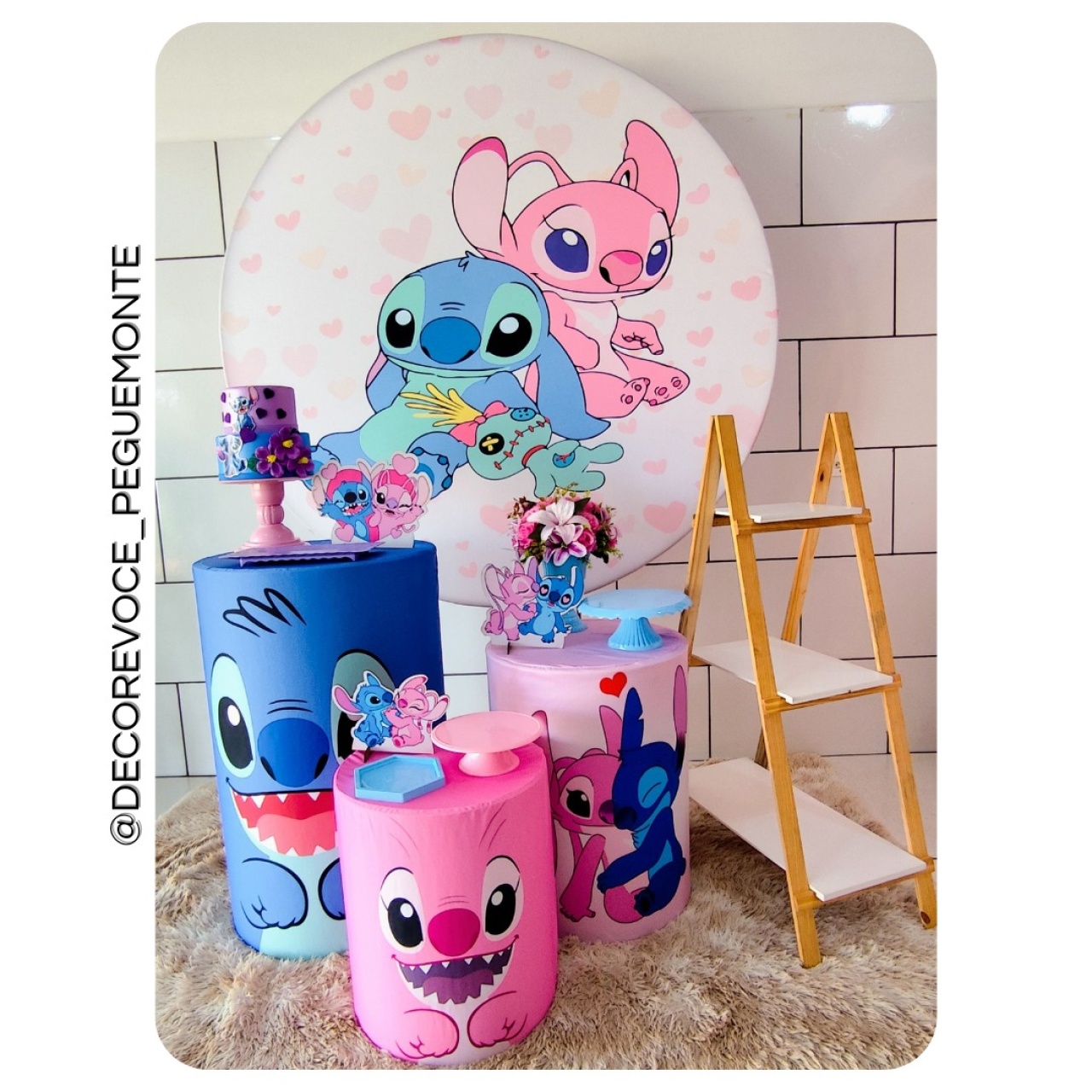 Kit Completo Stitch E Lilo - Decore Você Pegue & Monte