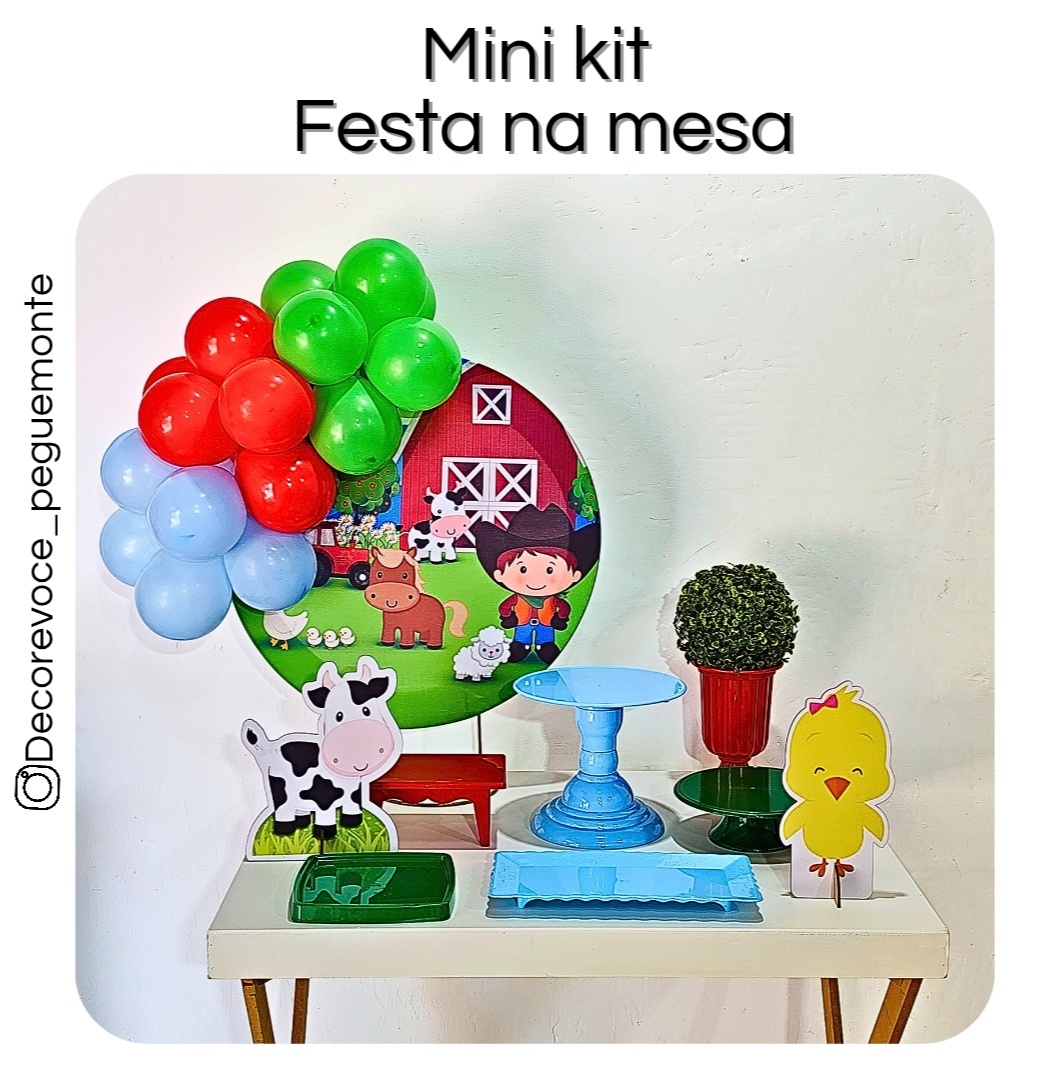 Kit Mesa Fazendinha 2 - Decore Você Pegue & Monte