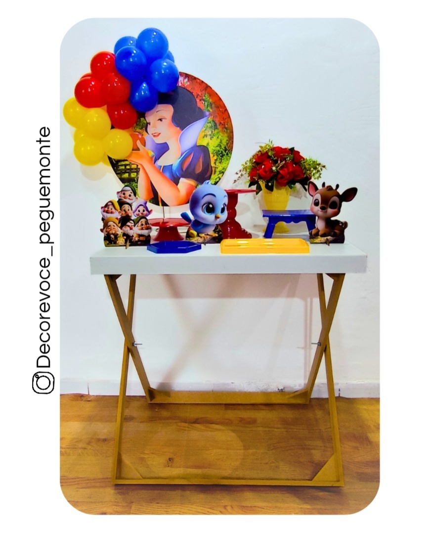 Kit Mesa Branca de Neve + Mesa - Decore Você Pegue & Monte