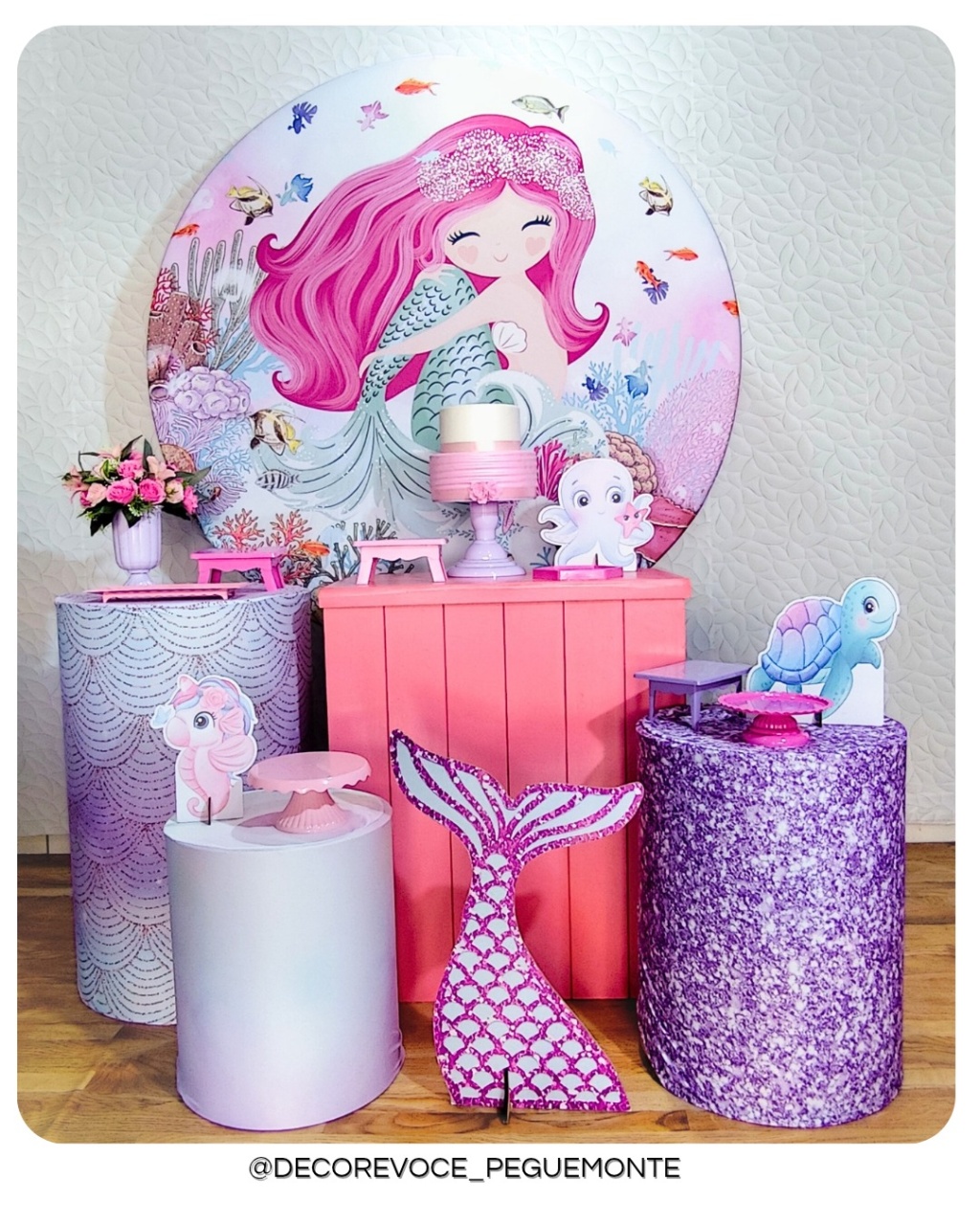 Kit Festejar Sereia   - Decore Você Pegue & Monte