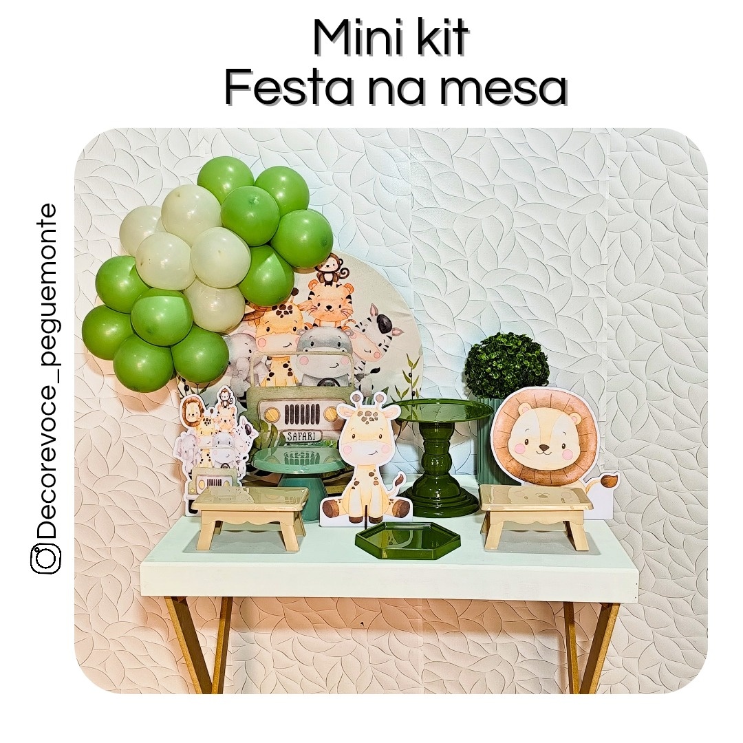 Kit Mesa Safari Aquarela  - Decore Você Pegue & Monte