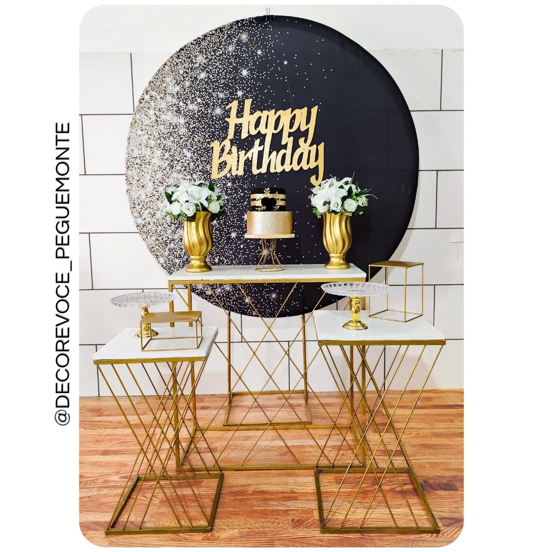 Kit Adulto Preto Com Dourado 3 - Decore Você Pegue & Monte