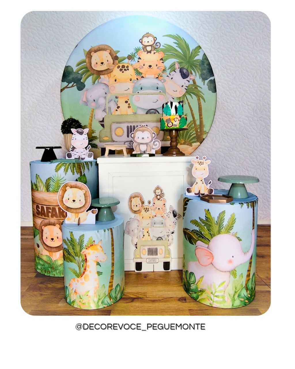 Kit Festejar Safari Aquarela  - Decore Você Pegue & Monte