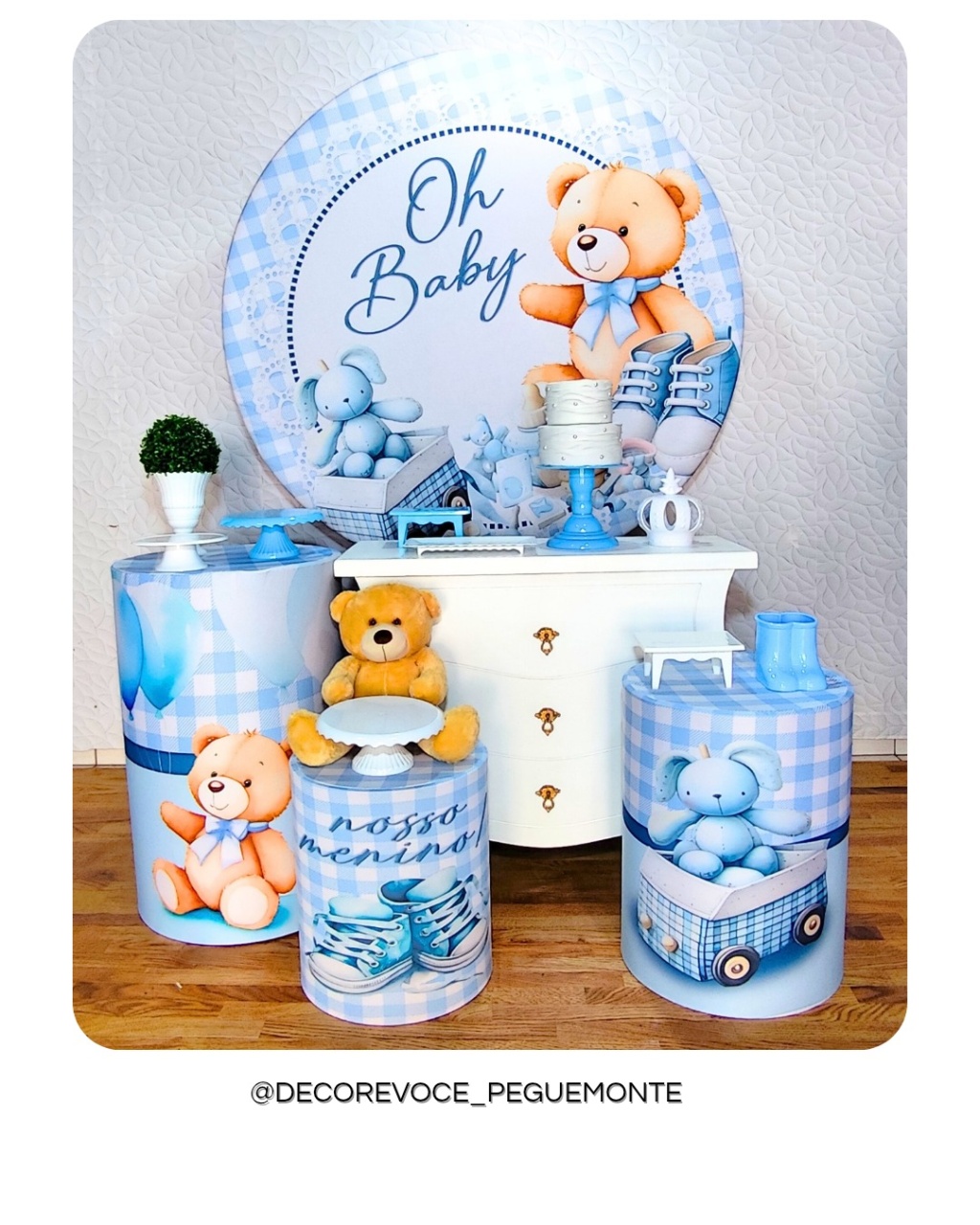 Kit Festejar Oh Baby Azul Claro - Decore Você Pegue & Monte