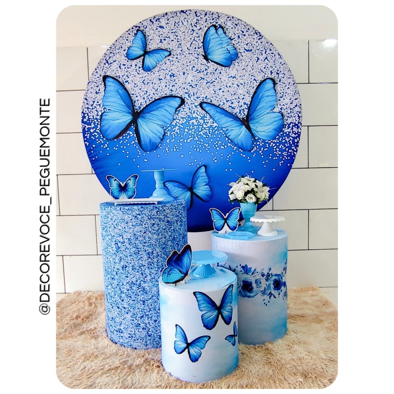 Kit Prático Borboleta Azul  - Decore Você Pegue & Monte