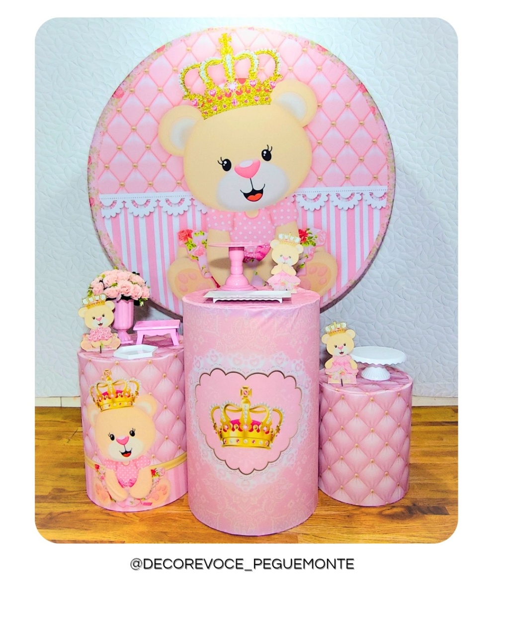 Kit Prático Ursinha Rosa - Decore Você Pegue & Monte