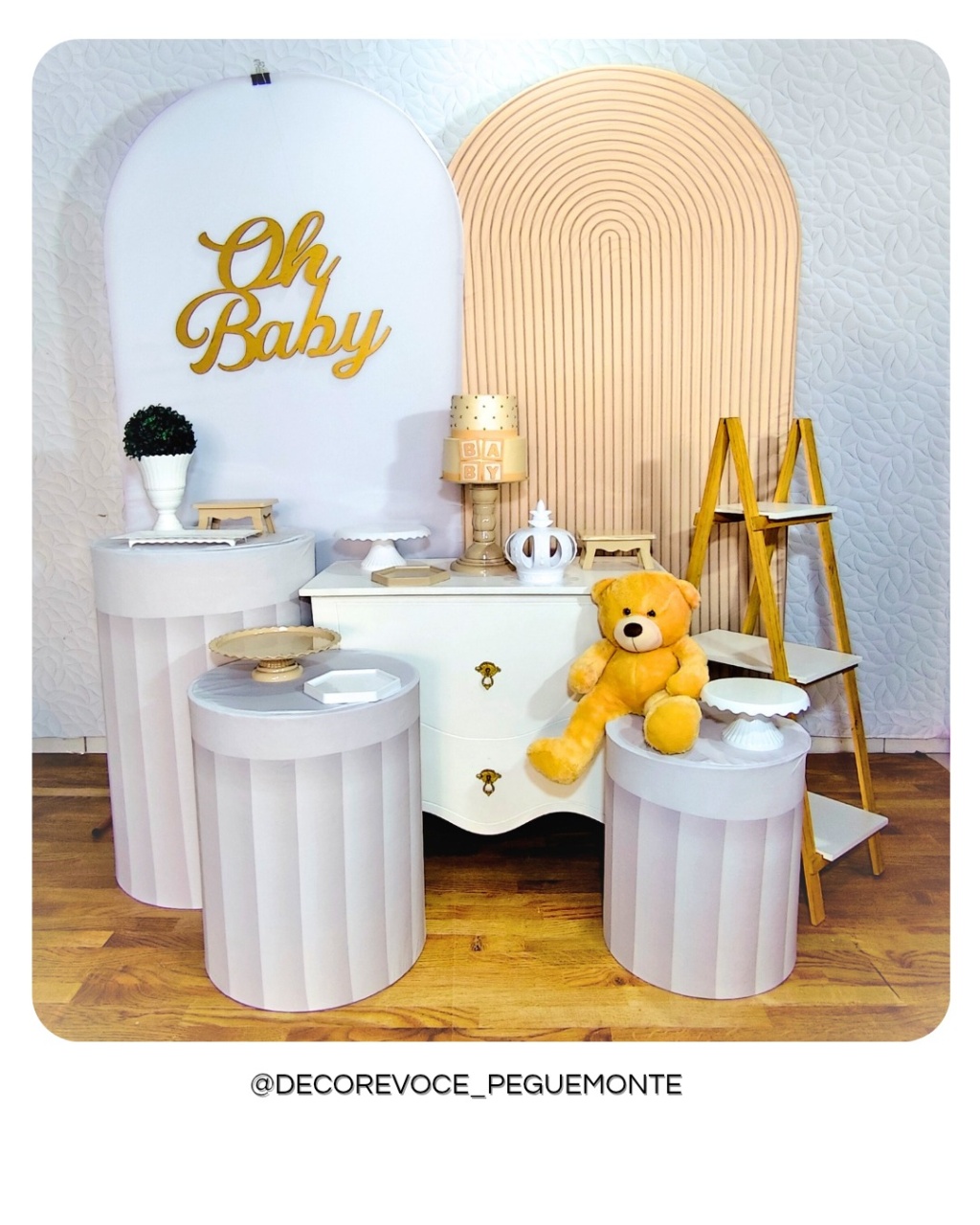 Kit Premium Oh Baby Branco E Marfim  - Decore Você Pegue & Monte