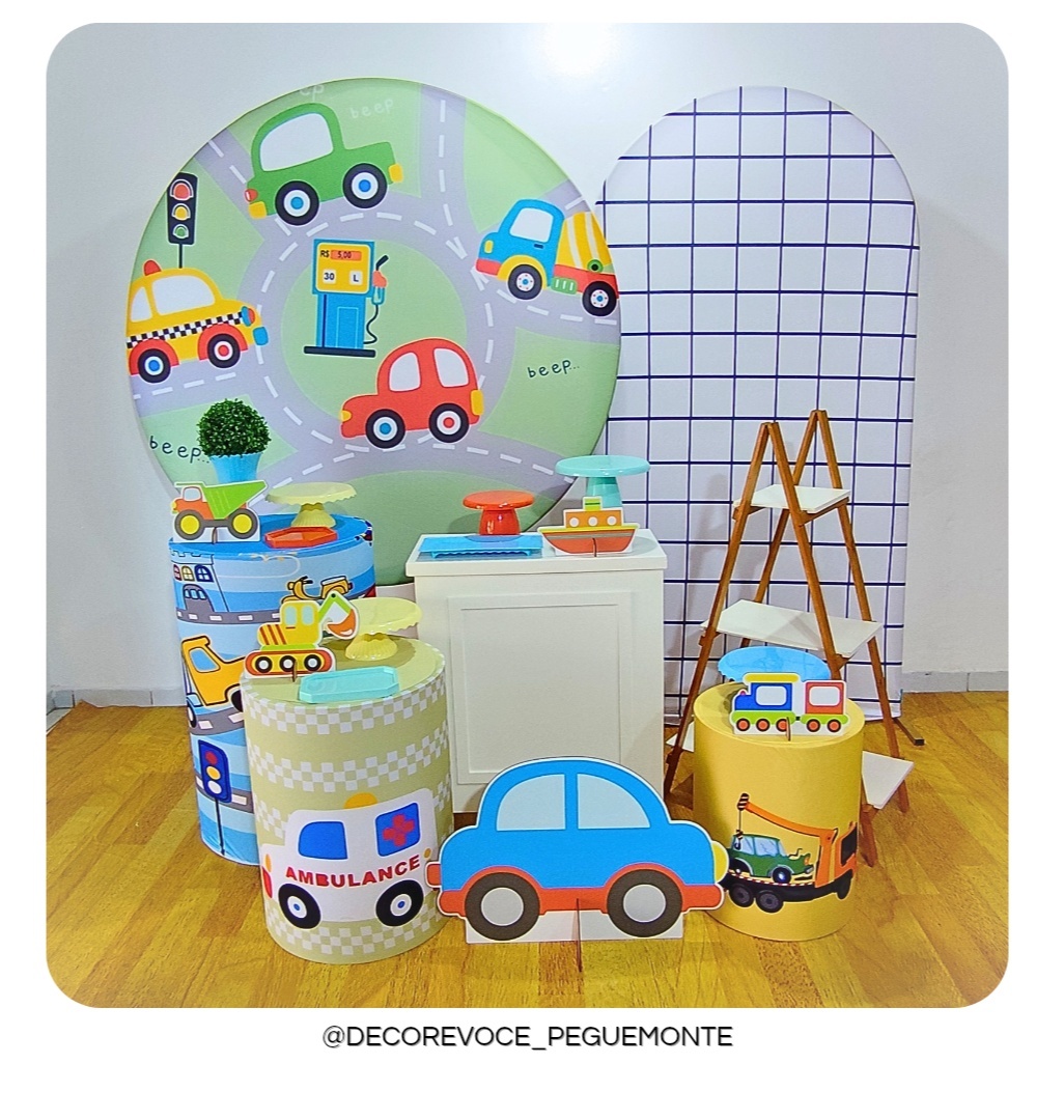 Kit Premium Carrinhos (Meios de Transportes) - Decore Você Pegue & Monte