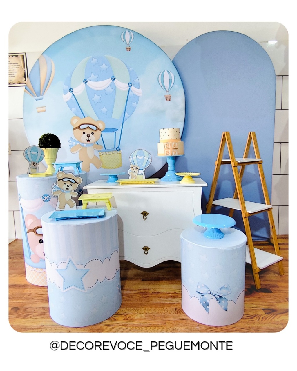 Kit Premium Ursinho Baloeiro 1 - Decore Você Pegue & Monte