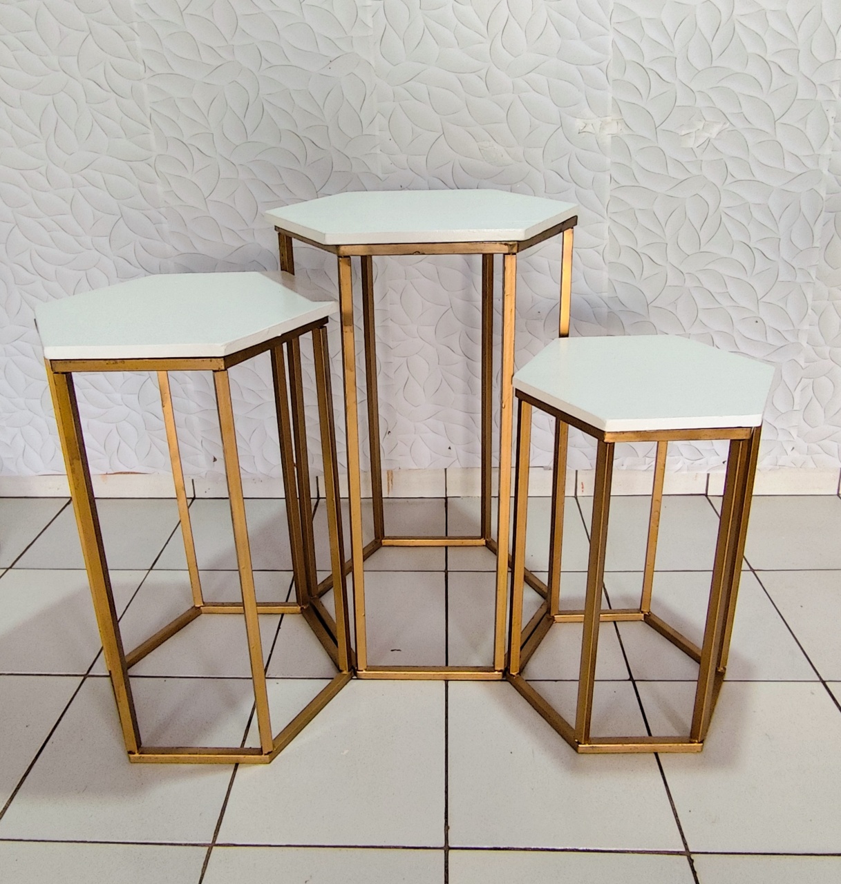 Trio Mesa Ferro Sextavada - Decore Você Pegue & Monte