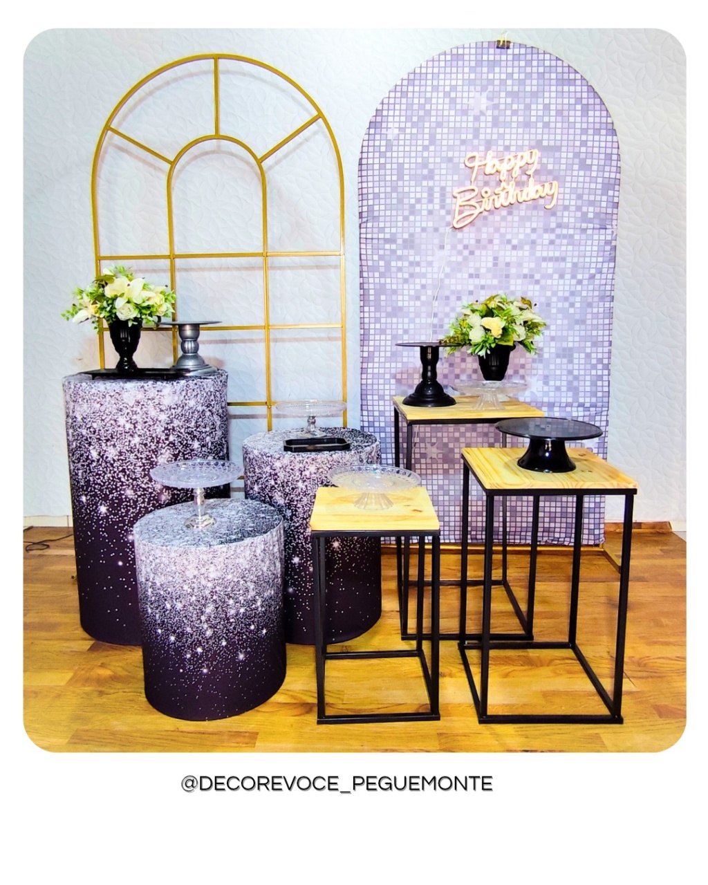 Composição Preto Com Glitter Prata 2 - Decore Você Pegue & Monte