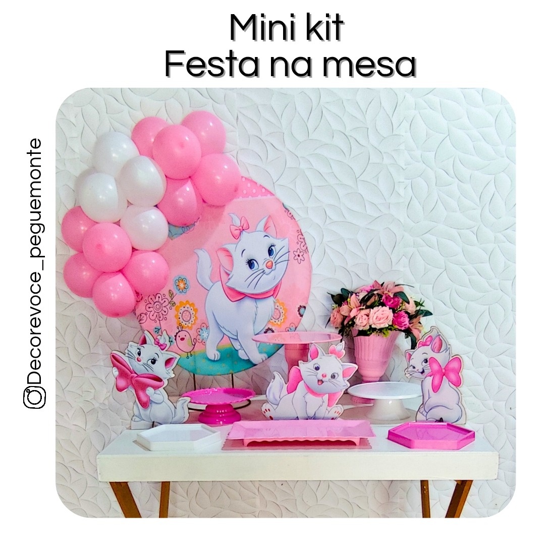 Kit Mesa Gatinha Marie - Decore Você Pegue & Monte