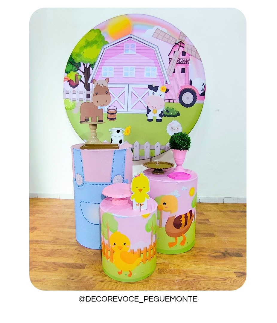 Kit Pratico Fazendinha Menina  - Decore Você Pegue & Monte