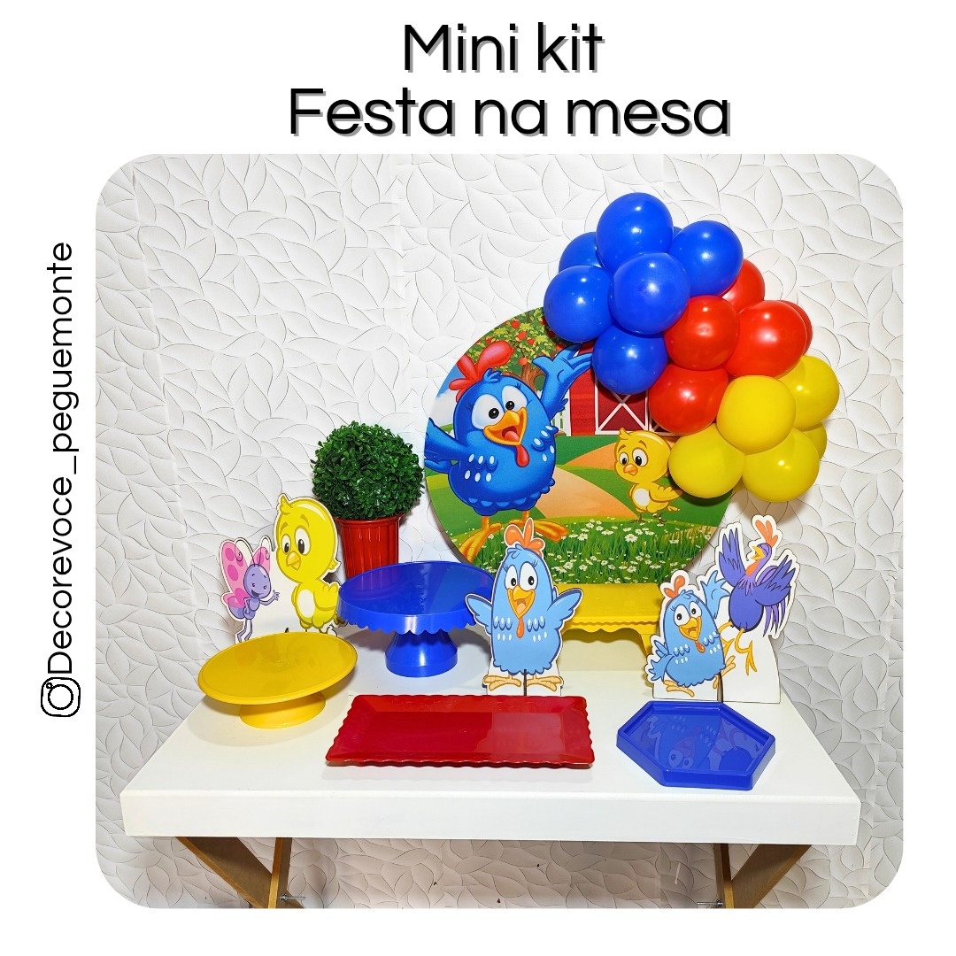 Kit Mesa Galinha Pintadinha Menino  - Decore Você Pegue & Monte