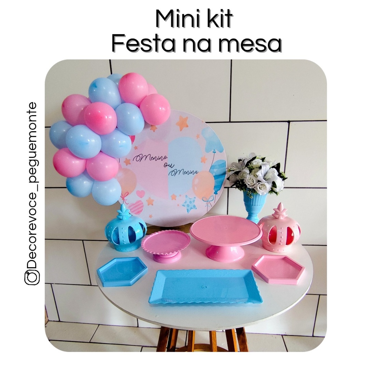 Kit Mesa Chá Revelação Menino Ou Menina - Decore Você Pegue & Monte