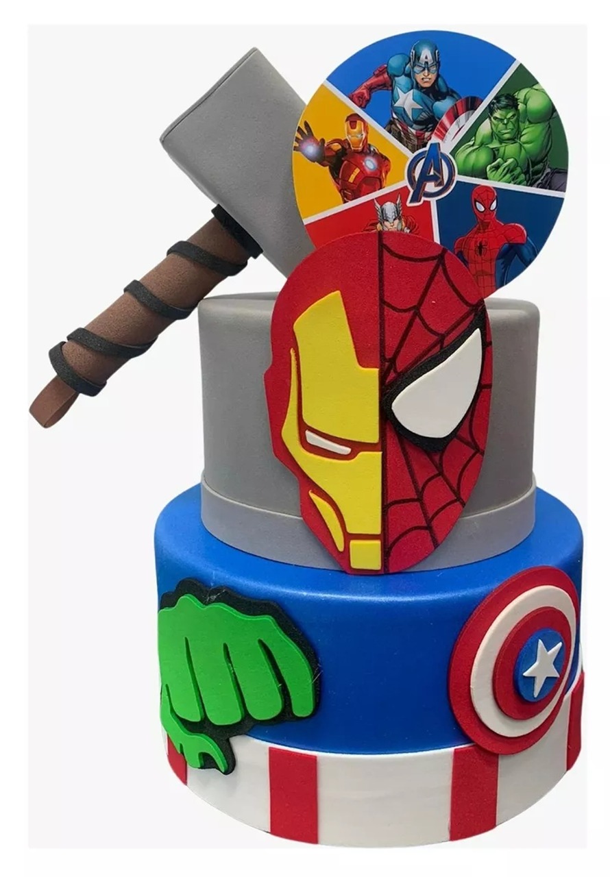Bolo Fake Vingadores  - Decore Você Pegue & Monte