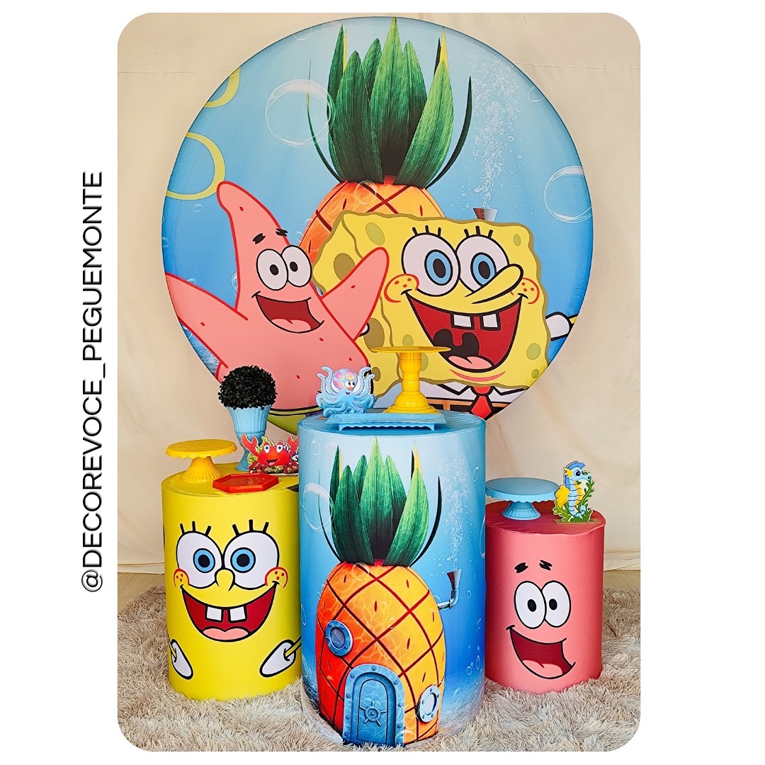 Kit Pratico Bob Esponja  - Decore Você Pegue & Monte