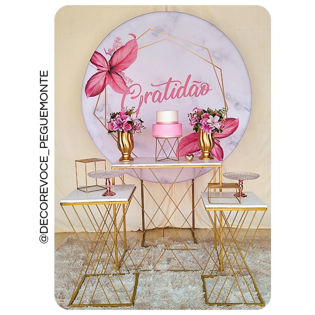 Kit Gratidão Rosa 3 - Decore Você Pegue & Monte
