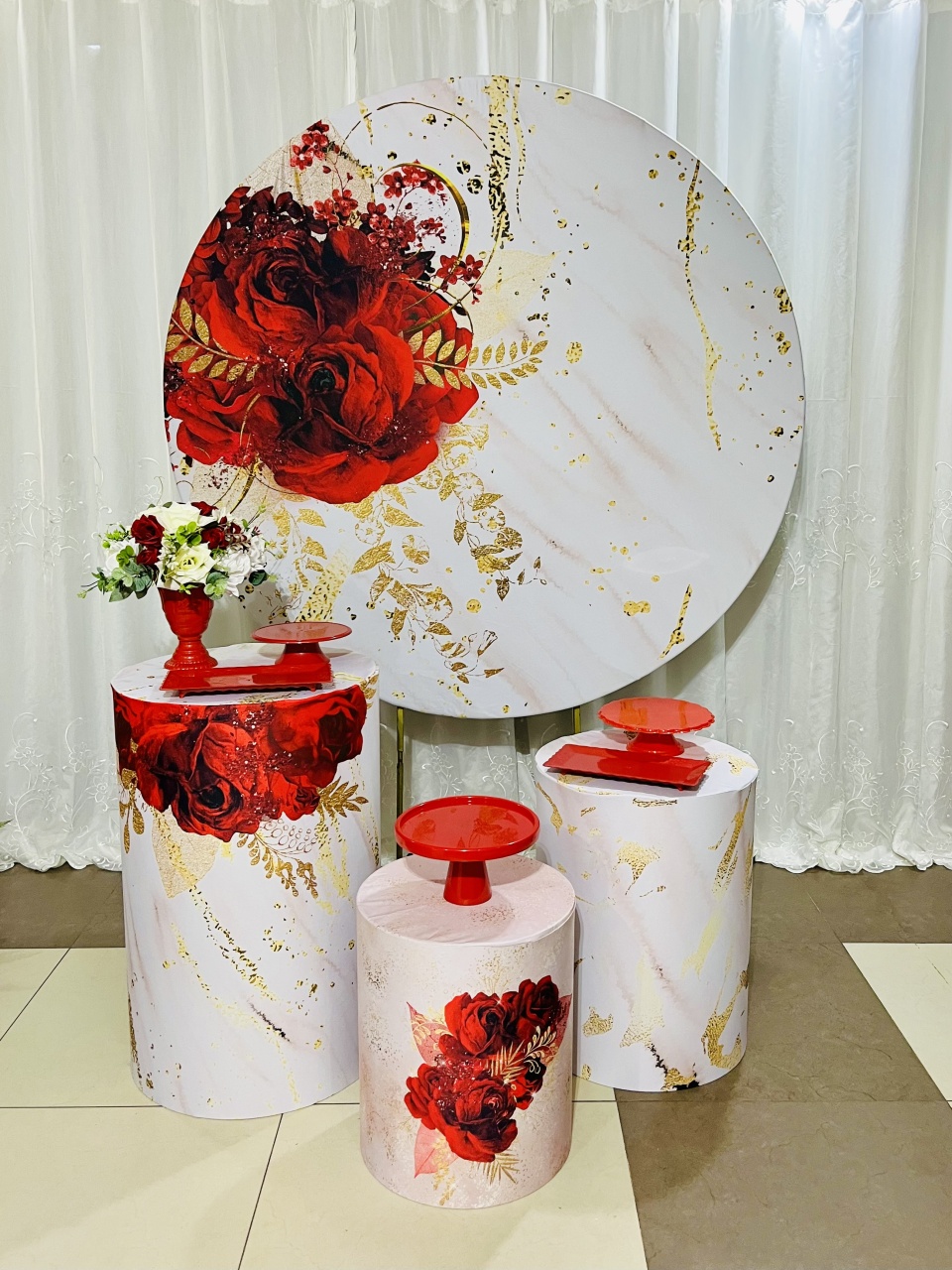 Kit Essencial Floral Vermelho - Ns Decorações Pegue e Monte