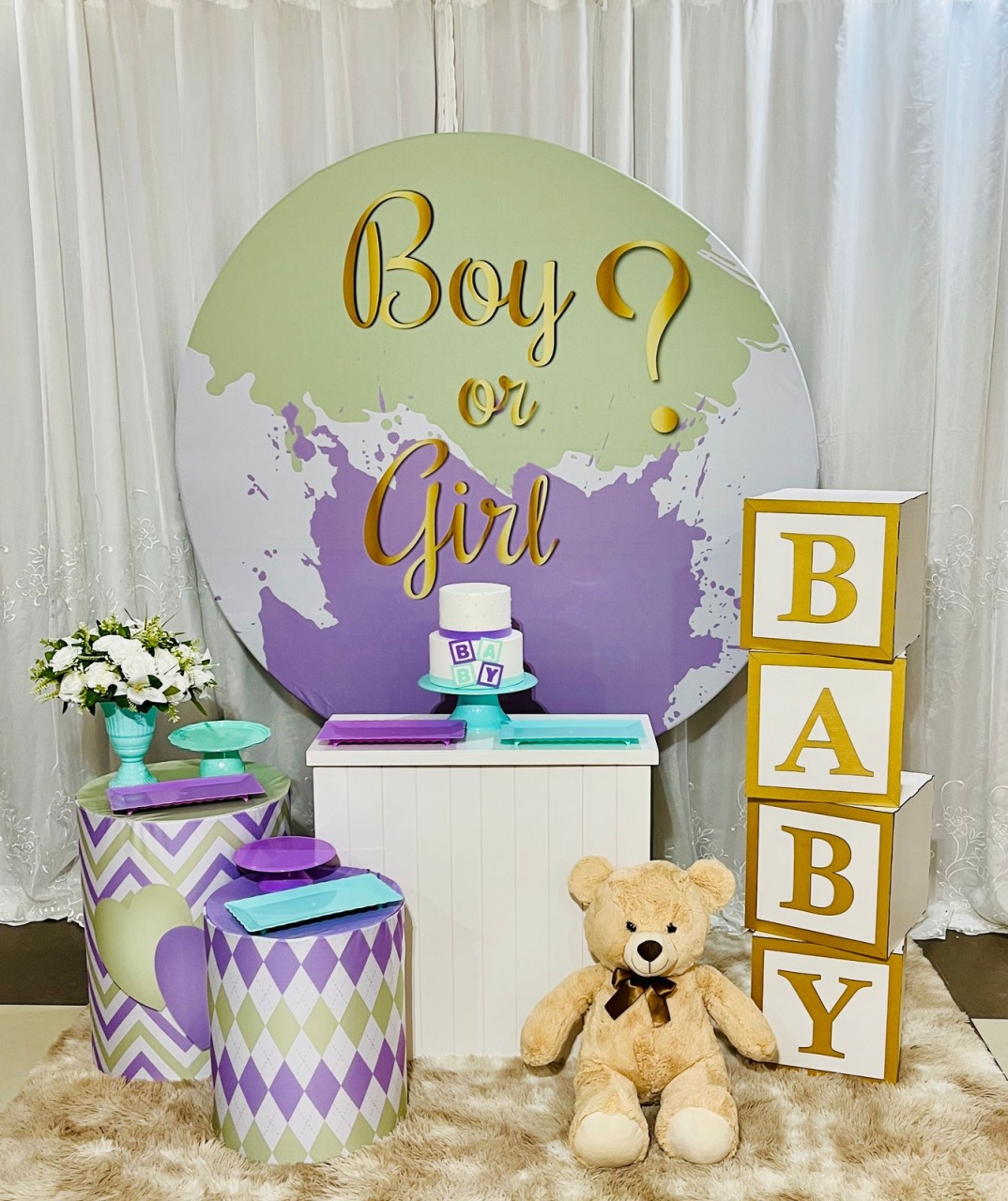 Kit Ouro Boy Ou Girl - Ns Decorações Pegue e Monte