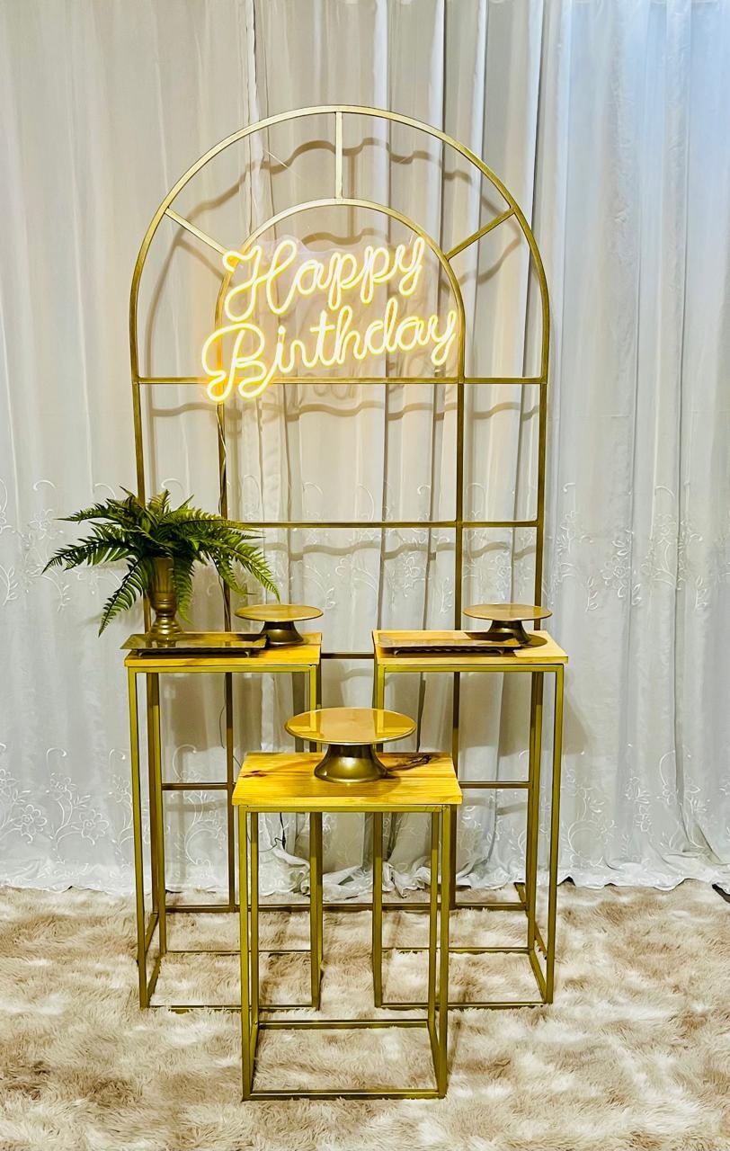 Kit Dourado Happy Birtday - Ns Decorações Pegue e Monte