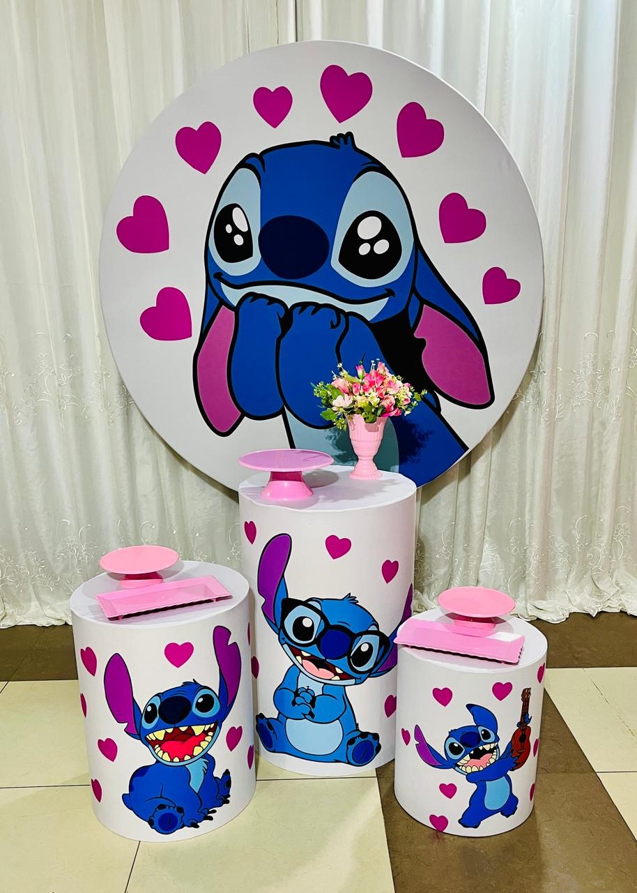 Kit Essencial Stitch Rosa - Ns Decorações Pegue e Monte