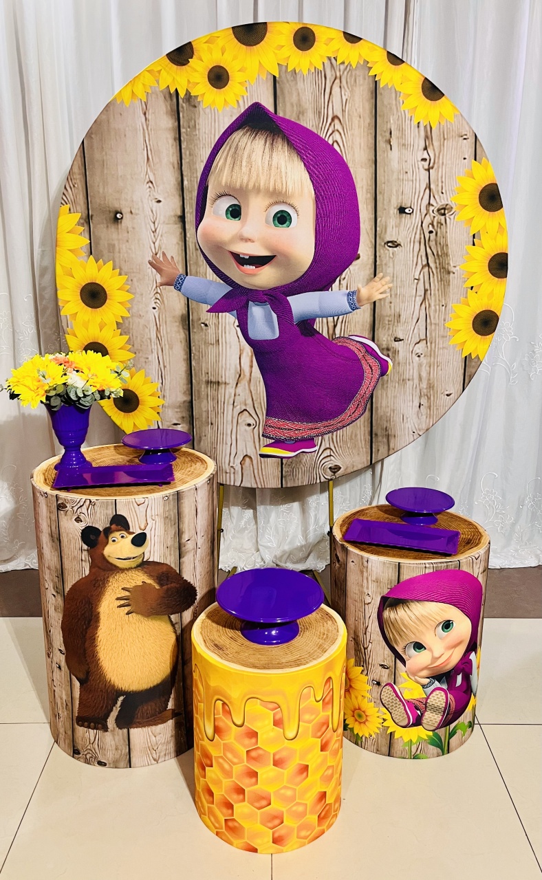 Masha E O Urso Kit Essencial - Ns Decorações Pegue e Monte