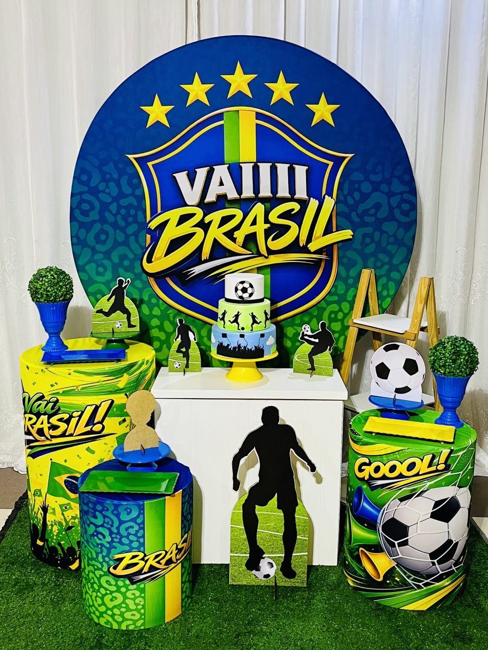 Kit Ouro Vai Brasil - Ns Decorações Pegue e Monte