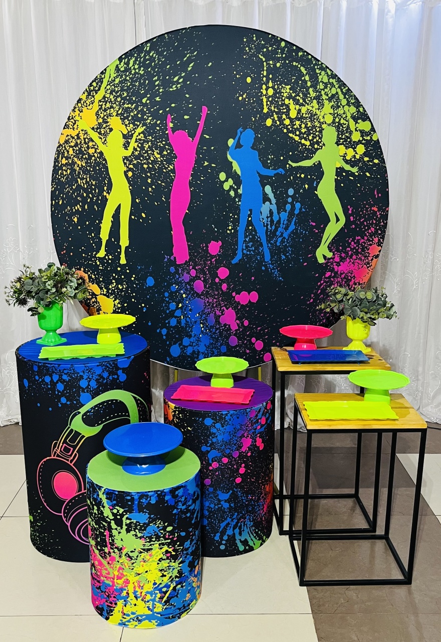 Kit Prata Neon - Ns Decorações Pegue e Monte
