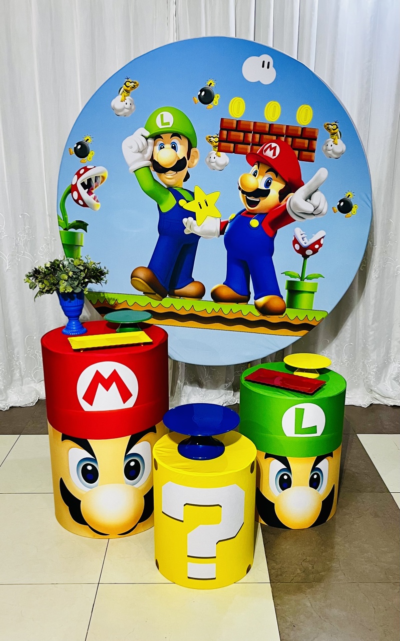 Kit Essencial Super Mário - Ns Decorações Pegue e Monte