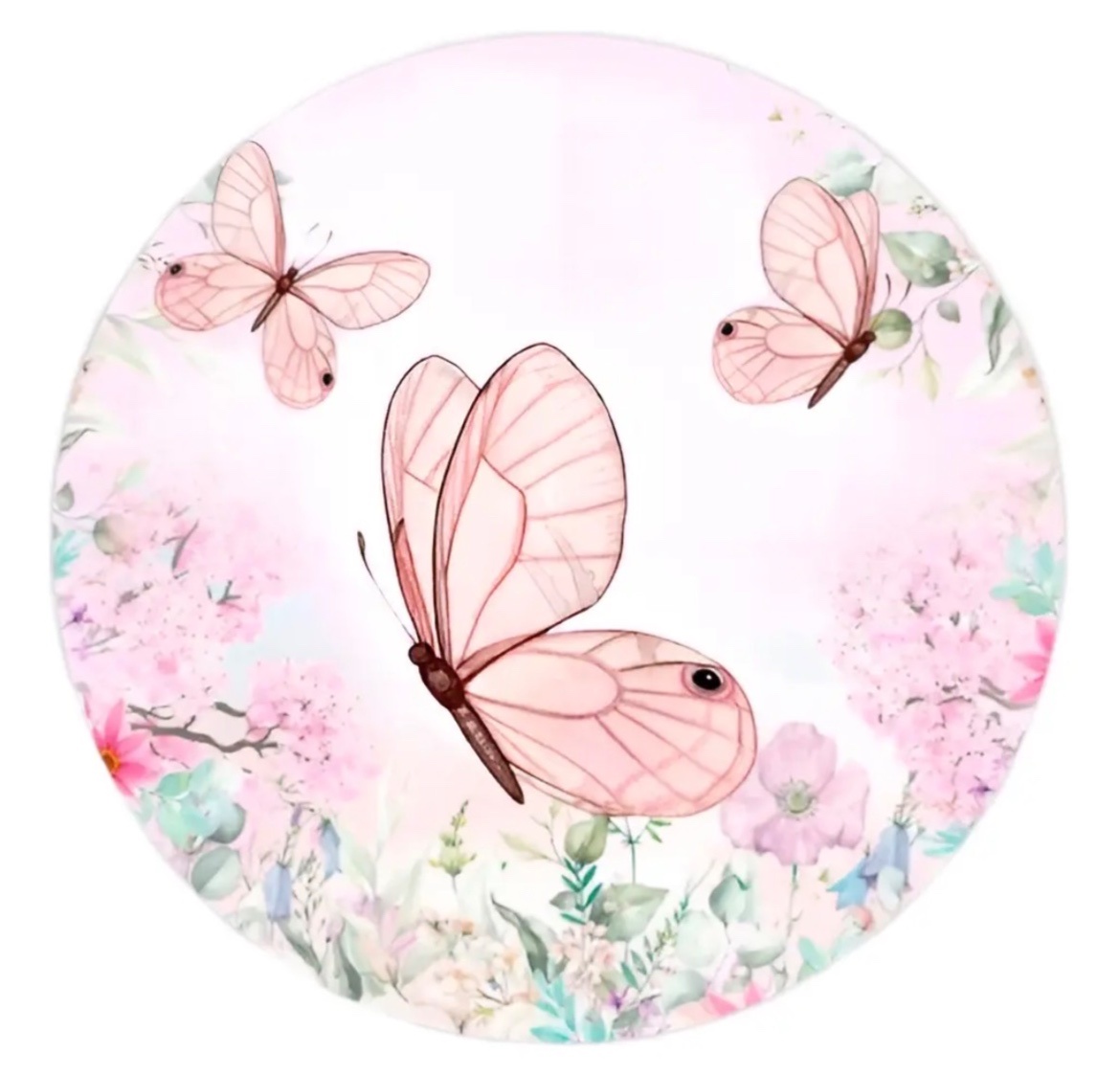 Capa Painel Redondo Borboleta - Ns Decorações Pegue e Monte