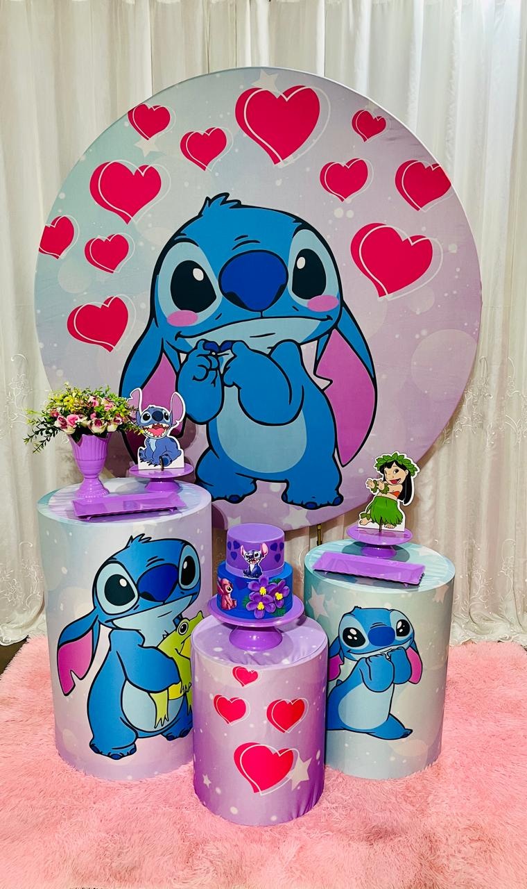 Kit Essencial Premium Stitch Lilas - Ns Decorações Pegue e Monte