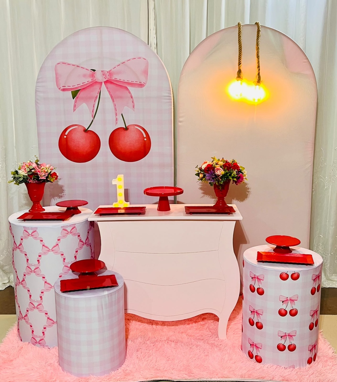 Kit Cereja Ouro Premium - Ns Decorações Pegue e Monte
