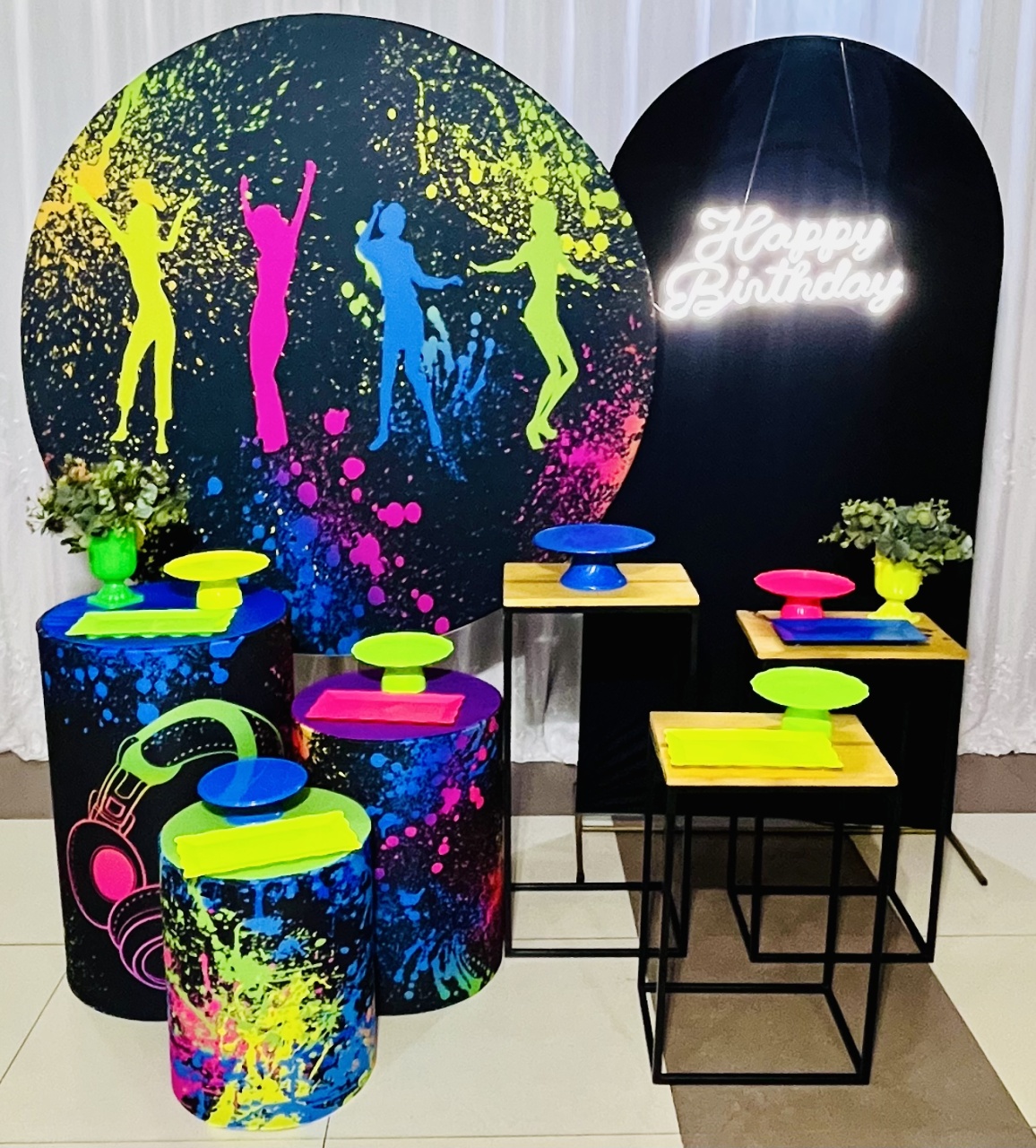 Kit Prata Premium Neon - Ns Decorações Pegue e Monte