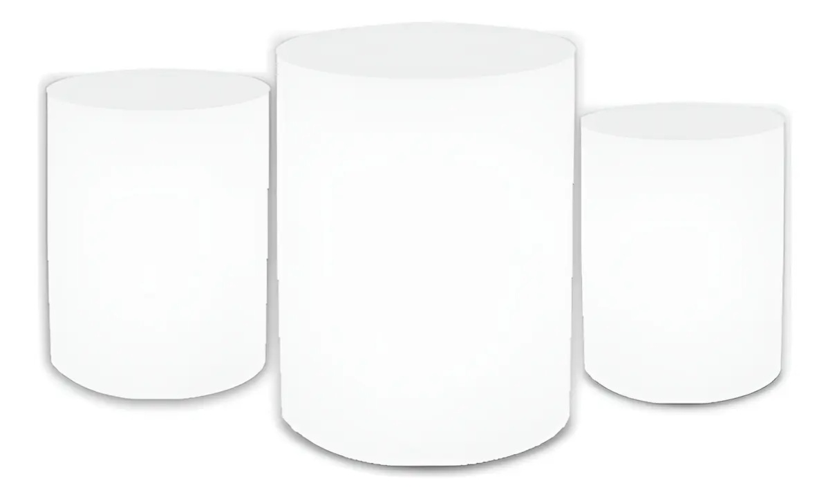 Capas Brancas Cilindros - Ns Decorações Pegue e Monte