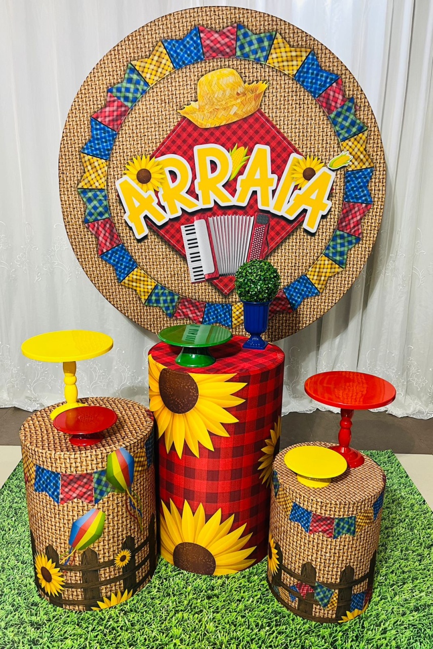 Kit Essencial Arraiá Girrassol - Ns Decorações Pegue e Monte