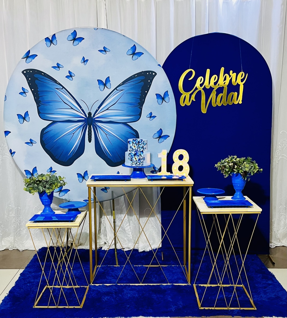 Kit Master Borboleta Azul - Ns Decorações Pegue e Monte
