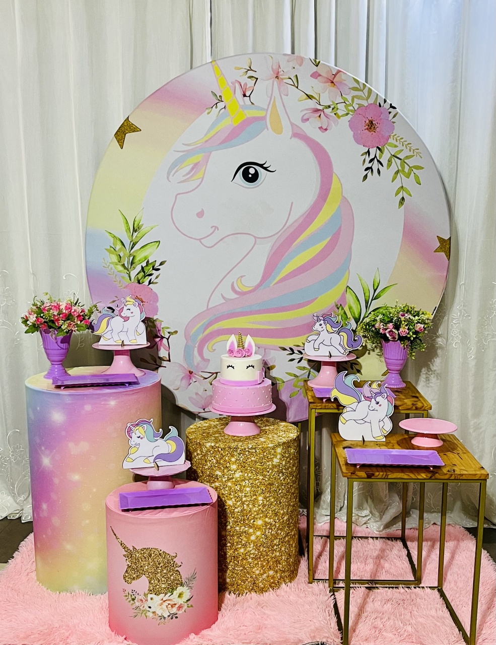 Kit Prata Unicórnio - Ns Decorações Pegue e Monte