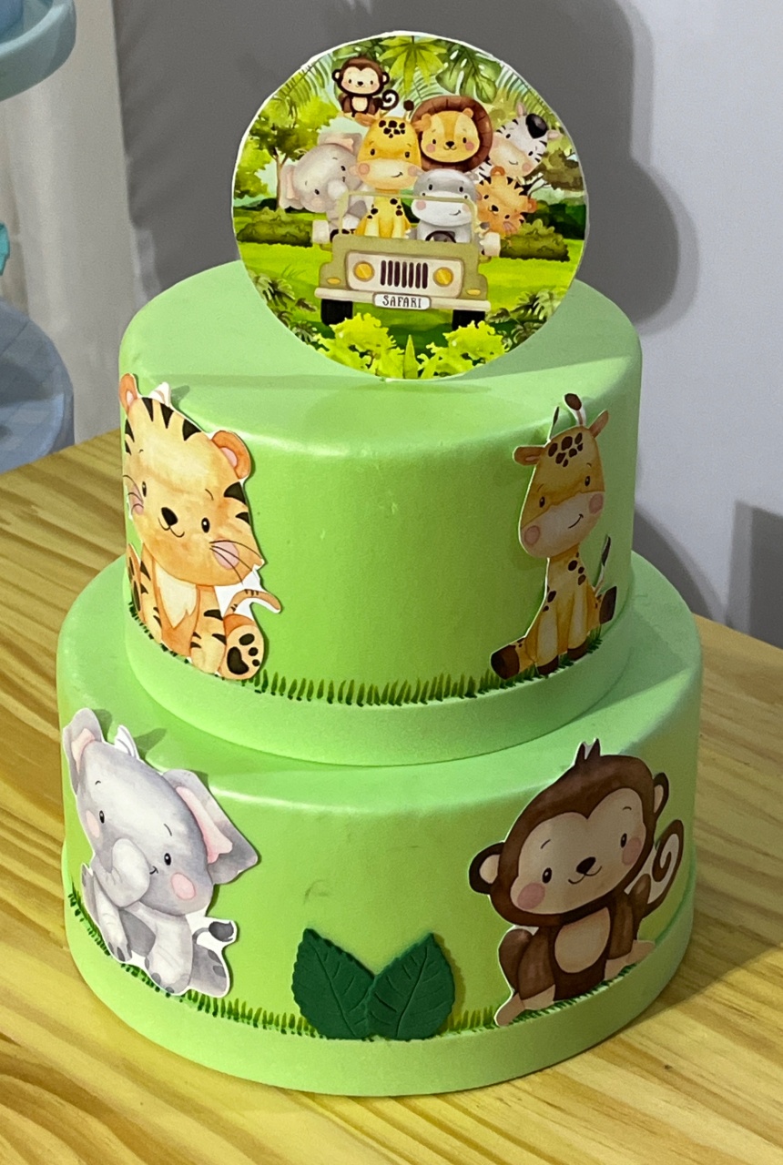 Bolo Fake Safari - Ns Decorações Pegue e Monte