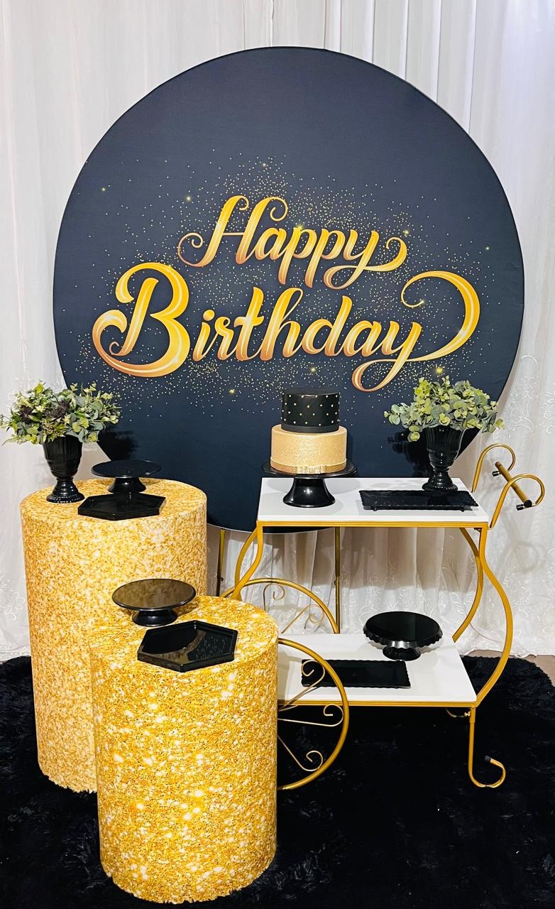 Black Happy Birthday - Ns Decorações Pegue e Monte