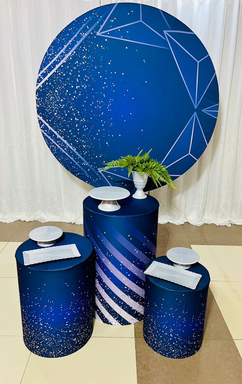 Azul C/ Prata - Ns Decorações Pegue e Monte