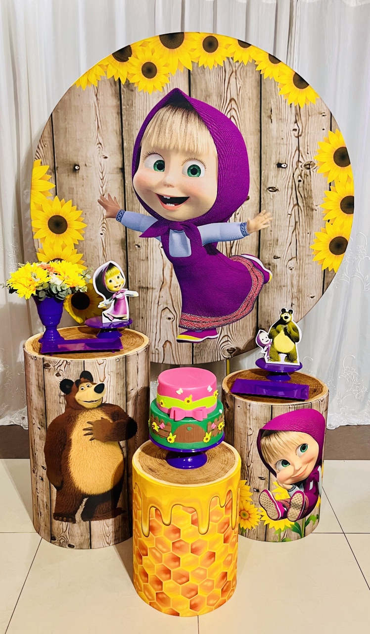 Masha E O Urso Essencial Premium - Ns Decorações Pegue e Monte
