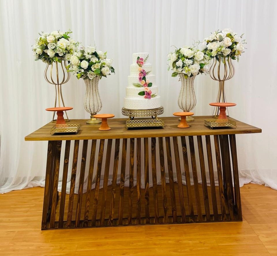 Composição Mesa Madri Ripada- Terra Cota 02 - João e Maria Festas 